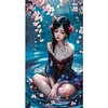 Peach Blossom Girl-11CT Stamped Cross Stitch 40*70cm/15.75*27.56in(Big Size)