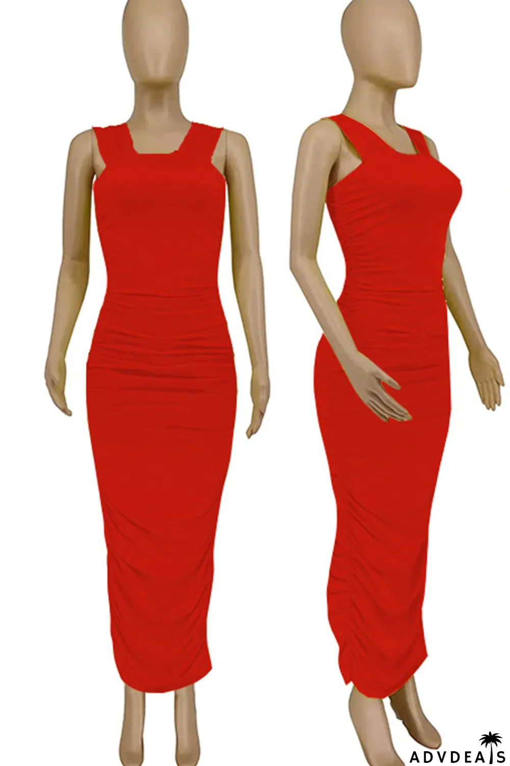 Black Sexy Solid Split Joint Square Collar Pencil Skirt Dresses