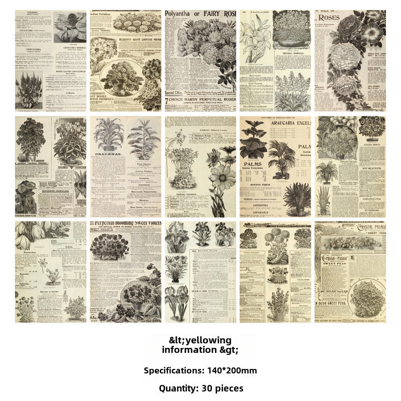 Vintage Material Paper Series Inspiration Diy Handbook Base Paper 8 Styles Retro Patterns For Journaling Scrapbooking Crafts