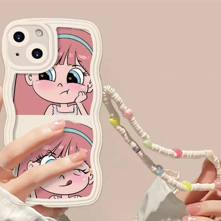 Kawaii Pink Hair Girl Phone Case For Iphone weebmemes