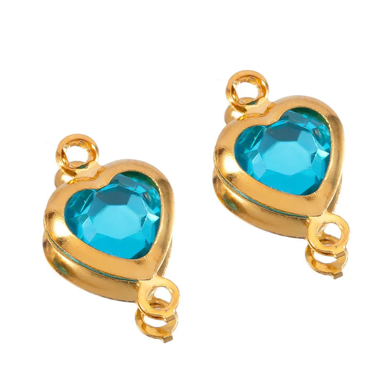 10 PCS/Package 6.5*11.5mm 304 Stainless Steel Zircon Square Pendant Jewelry Accessories