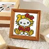 16pcs Cartoon DIY Mini Round Diamond Painting for Table Decor No Frame15x15cm