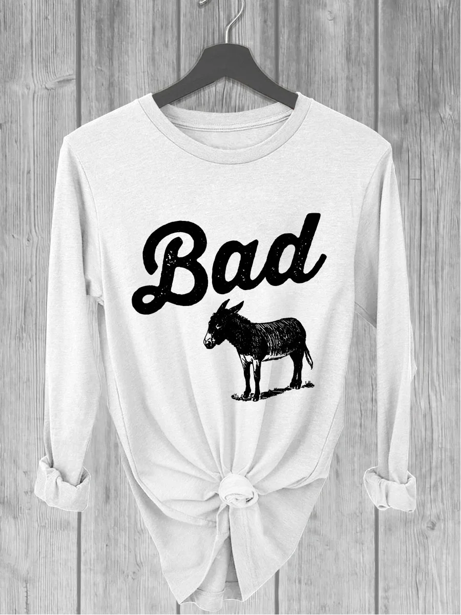 Funny Bad Ass Donkey Long Sleeve T-shirt