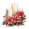 (Multi-Style)Christmas Flowers Candles-Full Round Diamond Painting 30*30CM