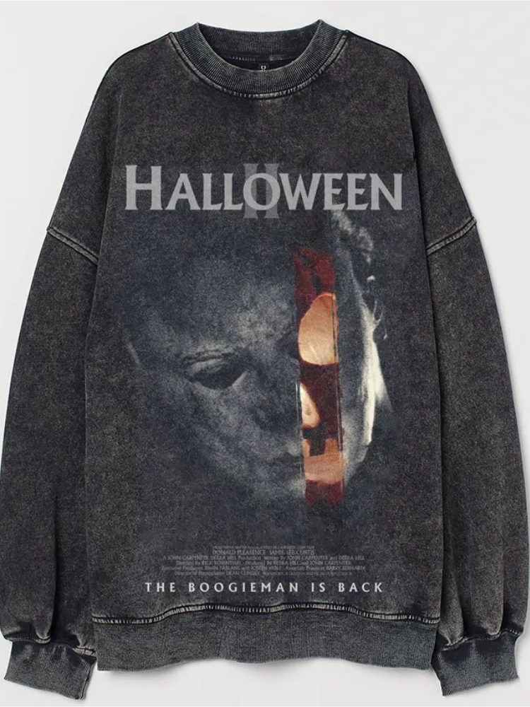 Wearshes Halloween Movie Printed Vintage Sweatshirt