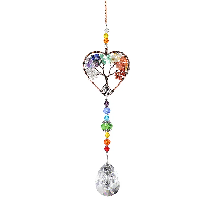 Metal Crystal Light Collection Pendant Decor Hanging Colorful for Balcony (Love)