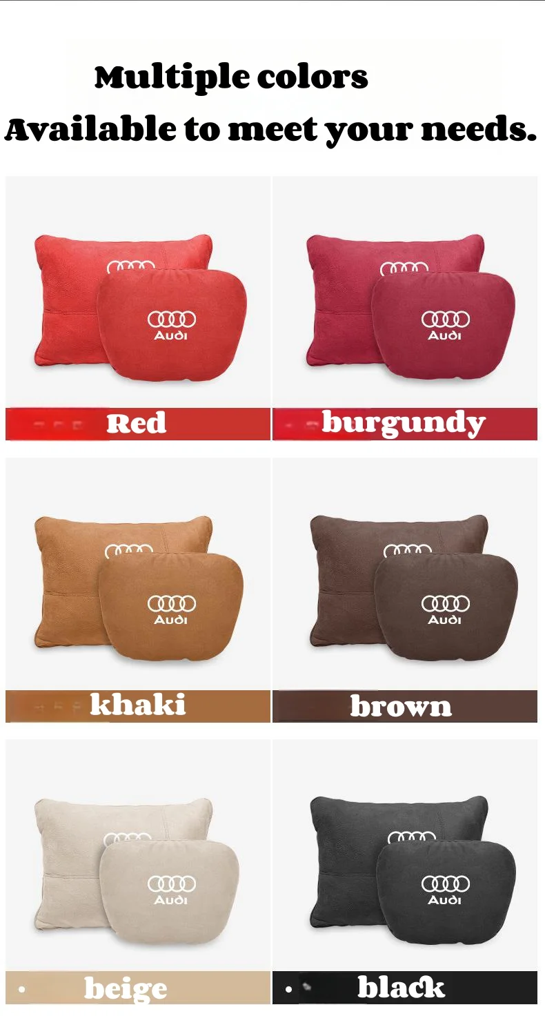 Brand new upgraded suede car headrest lumbar support neck pillow