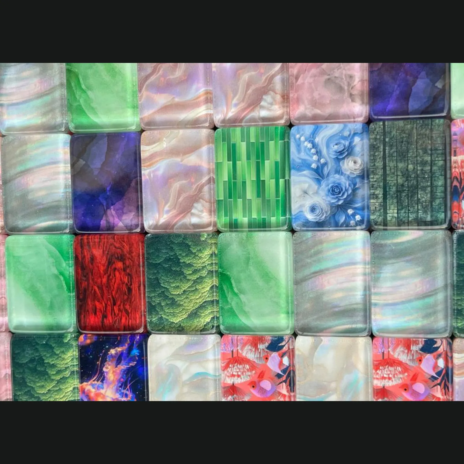 Authentic back view showing the mixed non-solid pattern assortment.