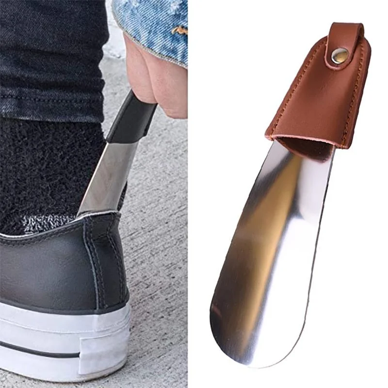 AD201 Portable Short Leather Shoehorn