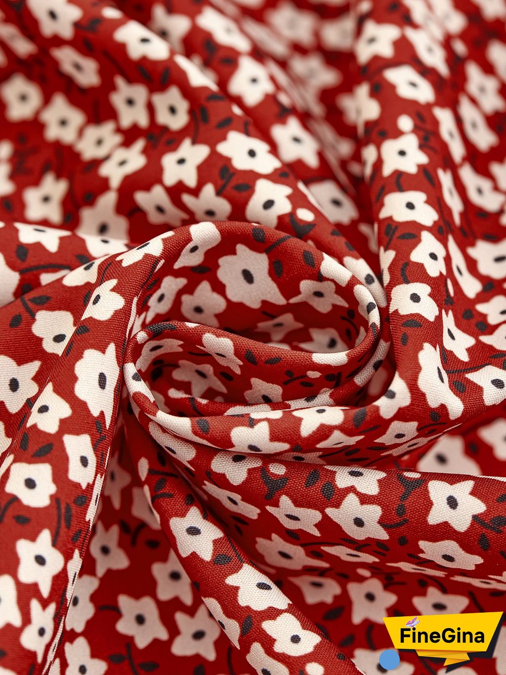 Printed Short Sleeve Swing Weaving Dress