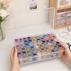 60Round Bottles with Insert Diamond Painting Containers Multi Purpose Portable Plastic Case Box with Stickers & Compartments Arts Crafts Storage Bottle for Hardware Rhinestone (60PCS)