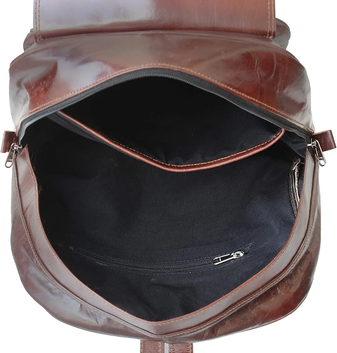 Handmade World Vintage Laptop Leather Backpack Lightweight School College Bag Rucksack Fits 15-inch Notebook Computer