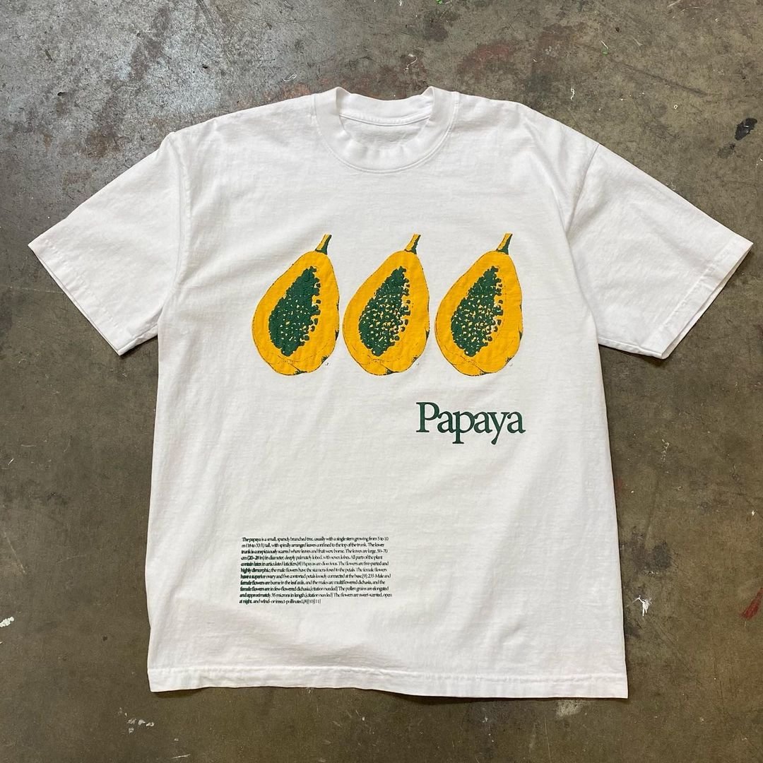 Fruit Papaya Pattern Vintage Street Short Sleeve T-Shirt