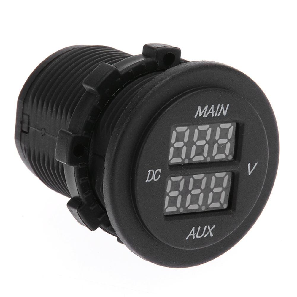

Red LED Digital Double Voltmeter Round Panel Voltage Monitor Gauge Tester, 501 Original