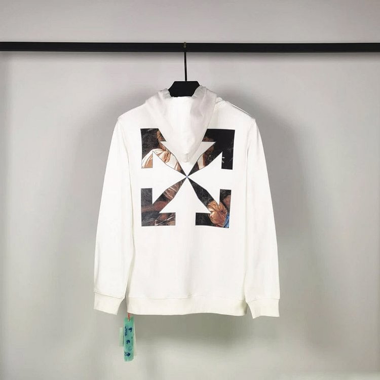 Off White Hoodie Autumn and Winter Printed Hooded Men's and Women's Cotton Sweater