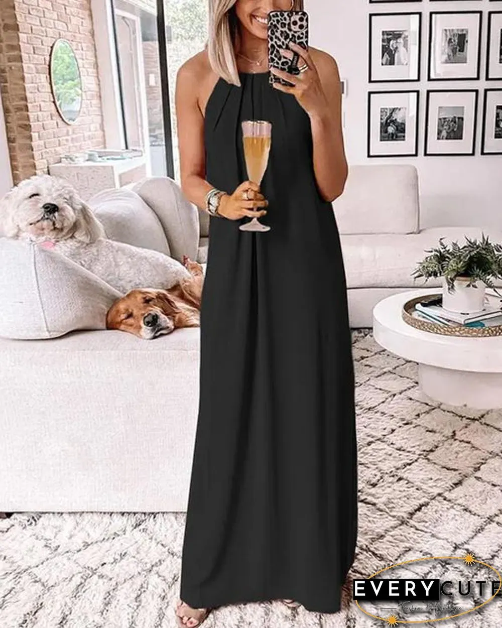 Halter Party Full Maxi Dress