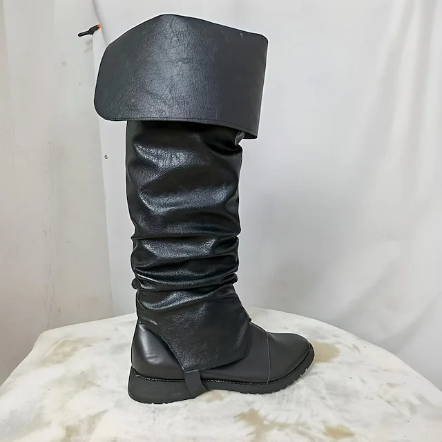 Retro Vintage Medieval Renaissance Boot Covers Pirate Viking Crusader Elven Fancy Dress Men's Pirate Steampunk Halloween Masquerade LARP Ren Faire Adults' Shoe Cover