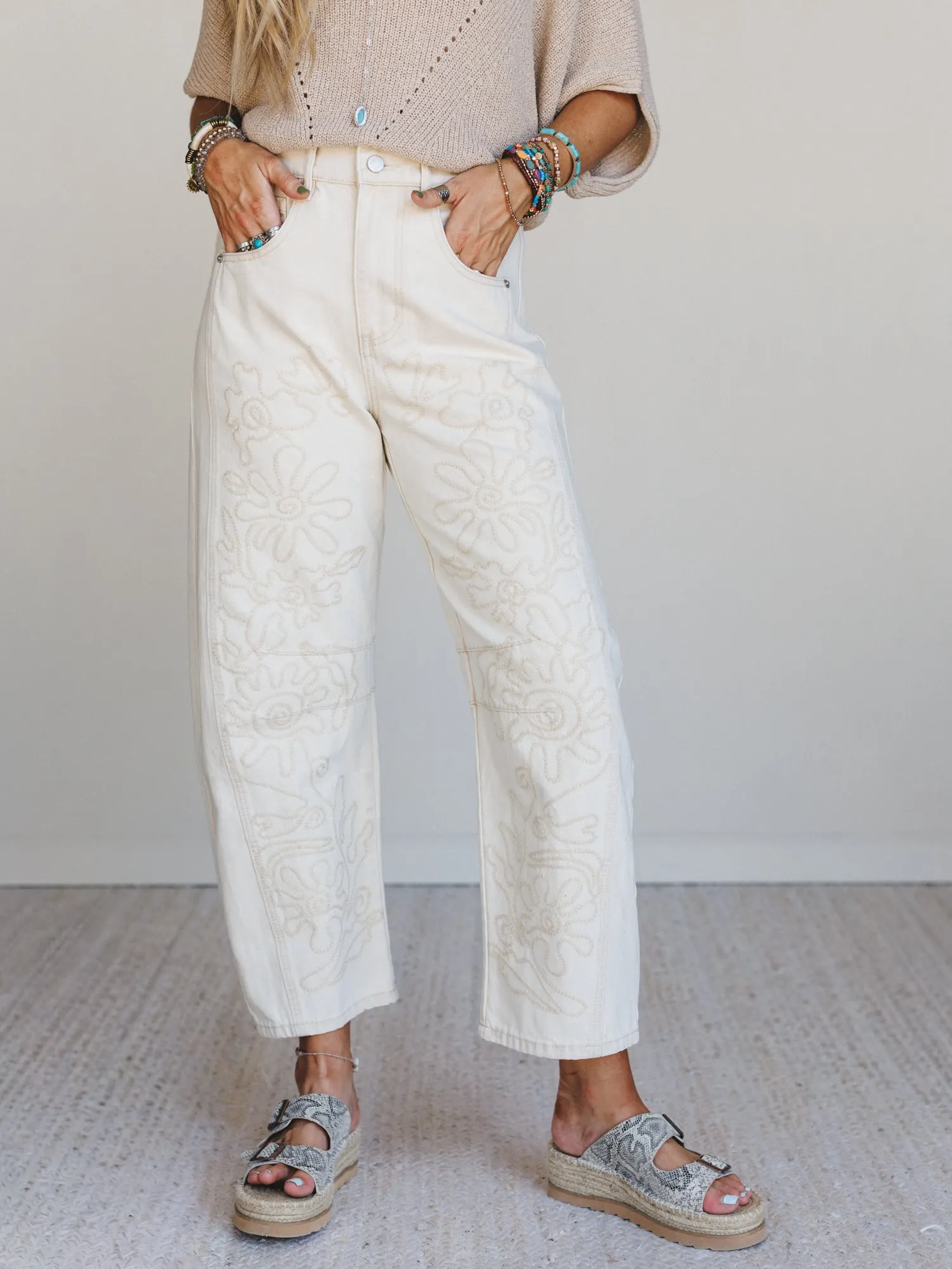 Groove Bloom Pants - Beige