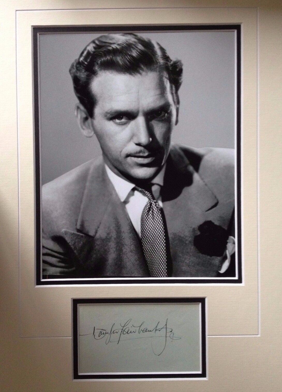 DOUGLAS FAIRBANKS Jnr - LEGENDARY ACTOR - SUPERB SIGNED B/W Photo Poster painting DISPLAY