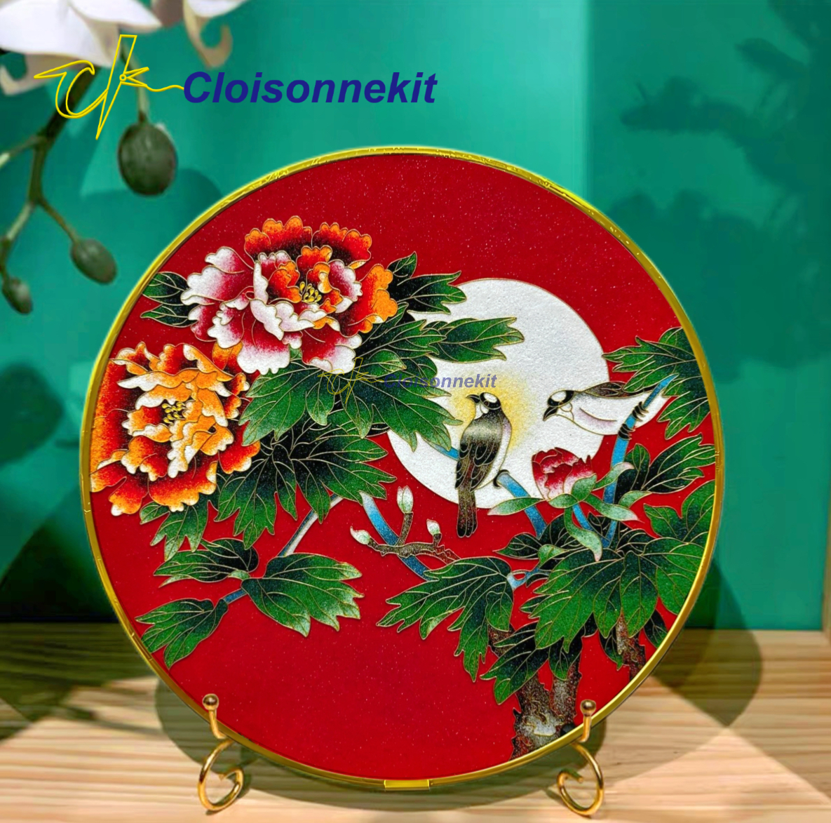 Moonlit Peony -Cloisonne Painting Art Kits - Cloisonnekit