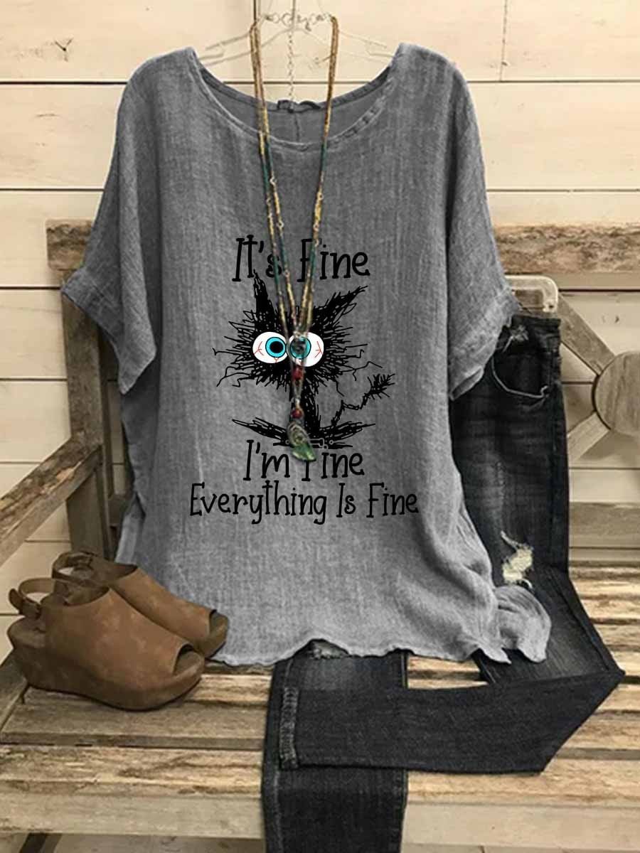 Women's It's Fine I'm Fine Everything Is Fine Casual Top