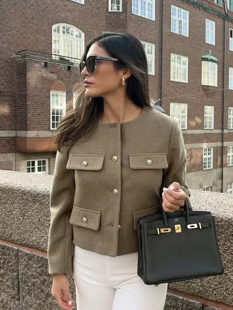 Nigikala Nigikala And Winter New Women's Small Fragrant Fashion Button Dress Short Suit Jacket B88646