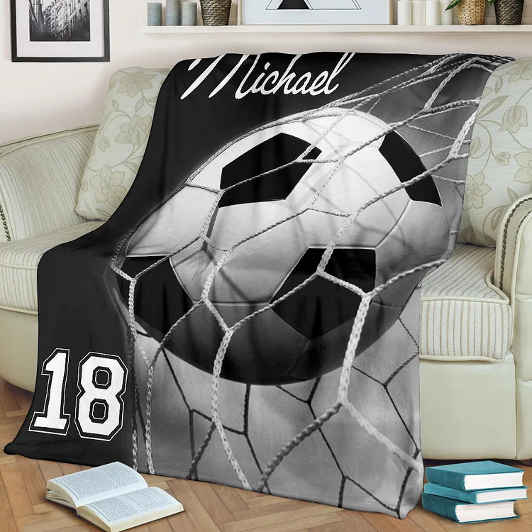 Personalized Soccer Blanket, Soccer Goals What I Love Is Scoring Sherpa Fleece Blanket | BKKid531