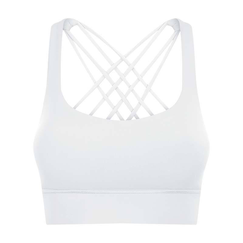 Workout Underwear Women's Hem Cross Back Shaping Shockproof Push Bra