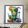 Halloween Wine Glass-11CT Stamped Cross Stitch 50*50cm/19.69*19.69in tapestrymarket
