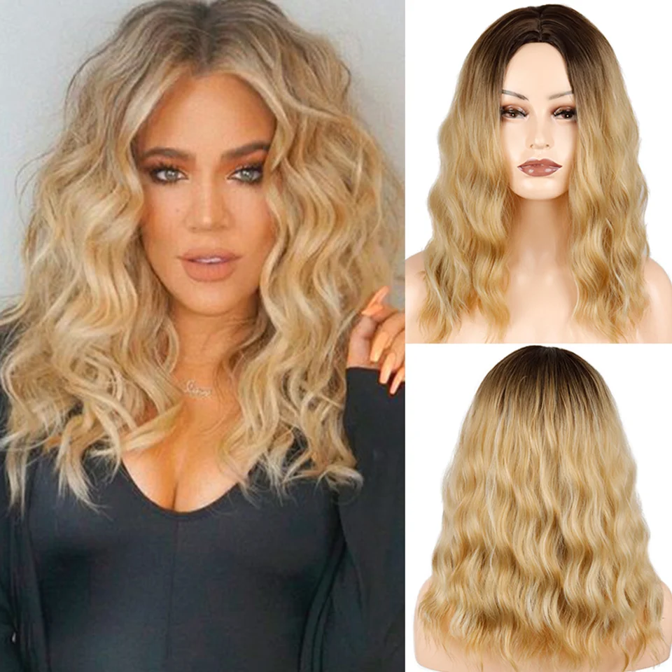 Jewtribute Hair®|Women's Fashion Synthetic Medium Wavy Long Blonde Wig Blonde Brown