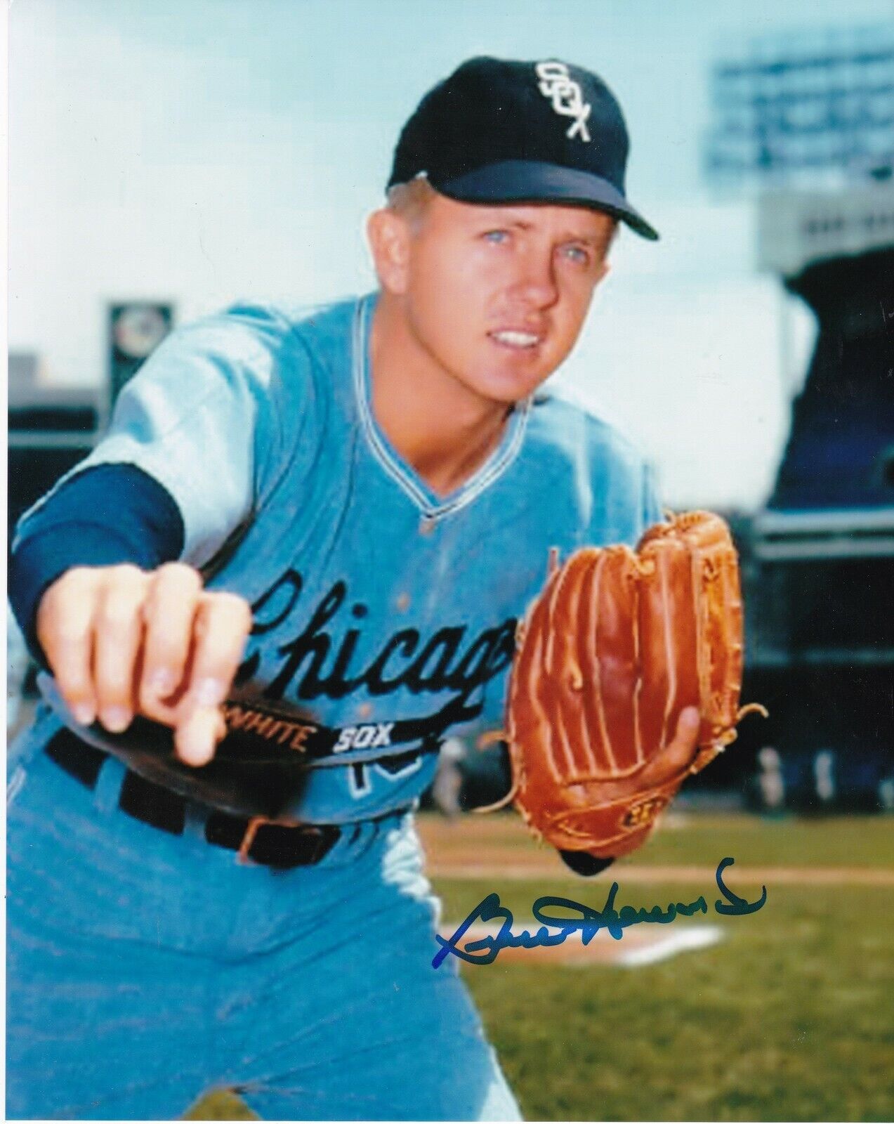 BRUCE HOWARD CHICAGO WHITE SOX ACTION SIGNED 8x10