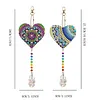 2PCS Love 5D DIY Diamond Painting Wind Chimes Suncatcher Kit Double Sided Diamond Art Kits Suncatcher with Crystal Pendant for Home Wall Window Decor Adults DIY Art Craft