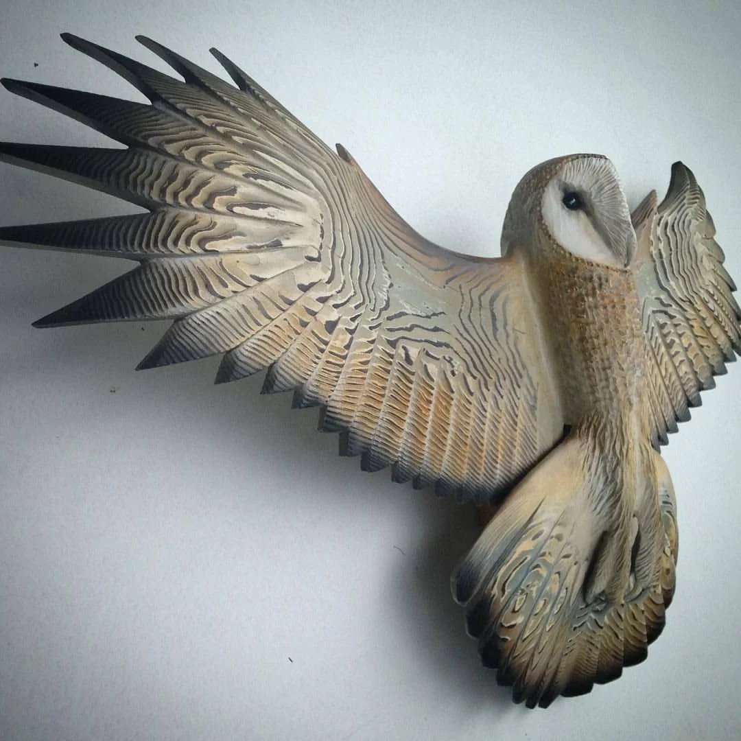 🔥Barn Owl Wall Art - Hand Carved Art