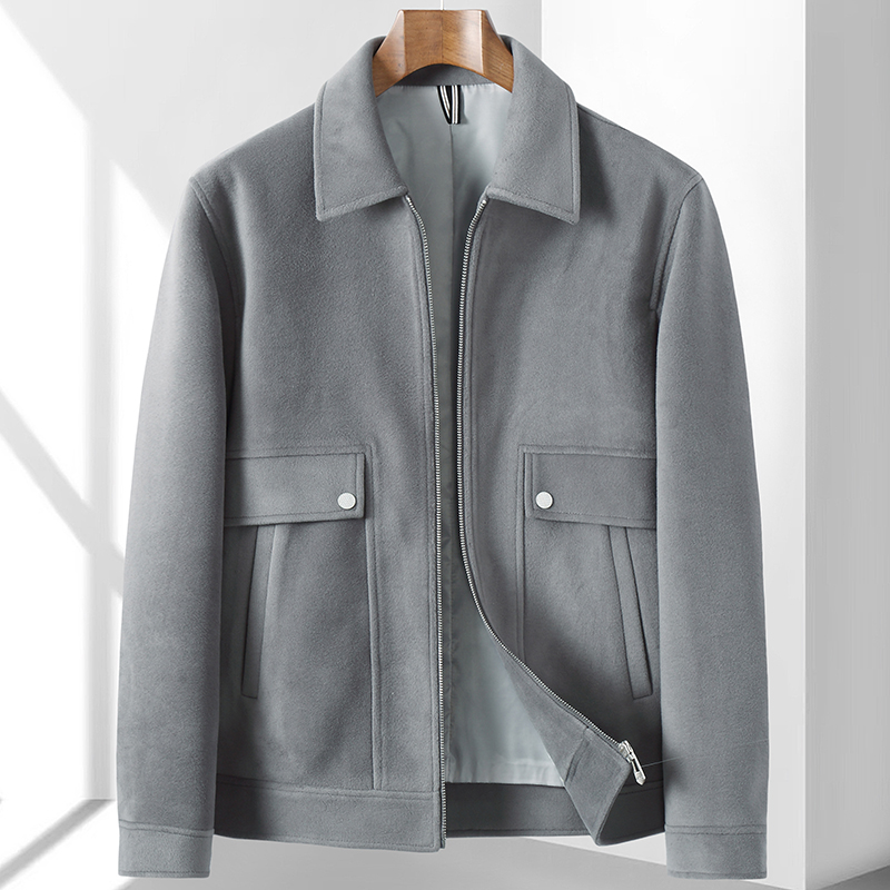 Cricsblue men costume adults High-end Fashion Handsome All-in-one Anti-wrinkle Shirt Knit Jacket Men's Lapel 2025 Spring and Autumn New Casual Men's Coat