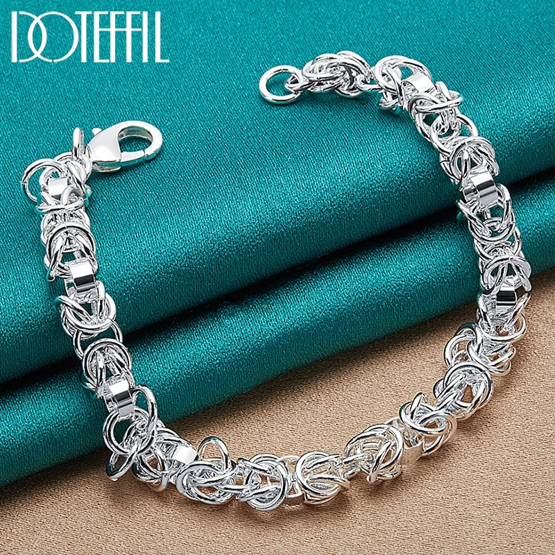 925 Sterling Silver Brand Design Charm Chain Bracelet For Women Man Jewelry