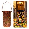 Colorful Sunflower Glow Solar Light LED Outdoor Solar Powered Hanging Garden Lantern IP65 Waterproof Sunflowers Projection Decor Lamp for Terrace/Porch/Lawn/Path