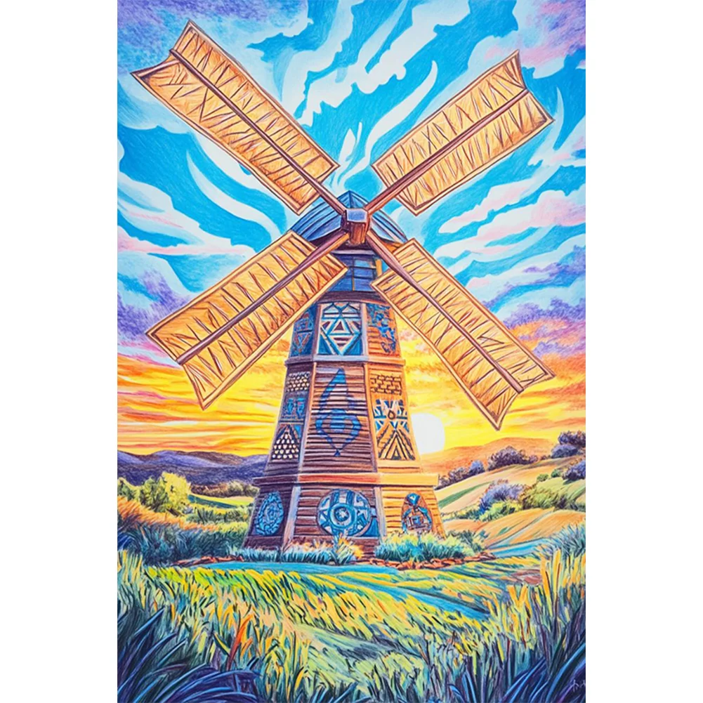 Full Round Diamond Painting - Windmill(Canvas|40*60cm)