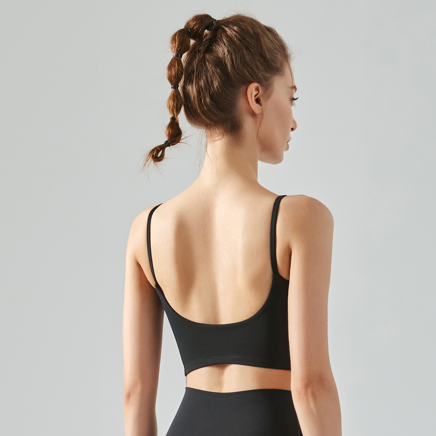 Buy Hergymclothing Black eco friendly thin straps sports gym workout sustainable fitness tank top vest at an affordable price