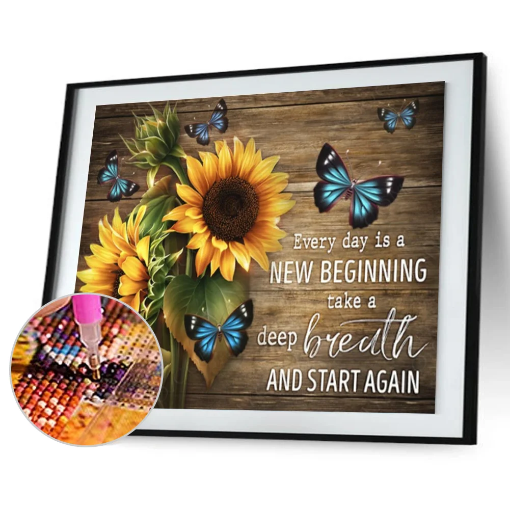 Diamond Painting - Full Round Drill - Flower Saying(50*40cm)