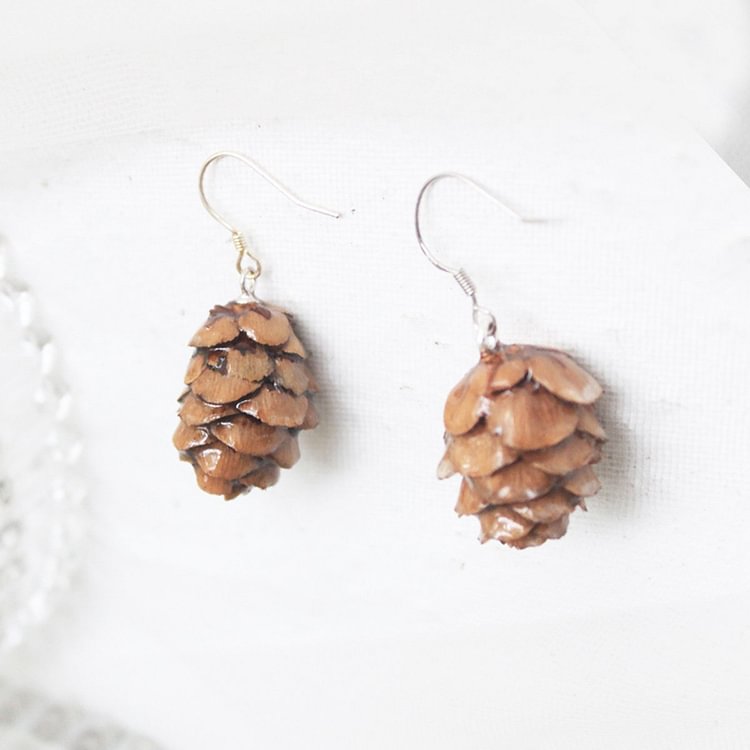 Fairy Tales Aesthetic Cottagecore Fashion Real Pine Cone Earrings QueenFunky