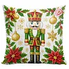 Christmas Nutcracker DIY 11CT Stamped Cross Stitch Pillow Cover Kit 45x45cm tapestrymarket
