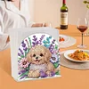 (US Only)Puppy Flower DIY Diamond Napkin Holder Set Unique Gift for Friends and Family