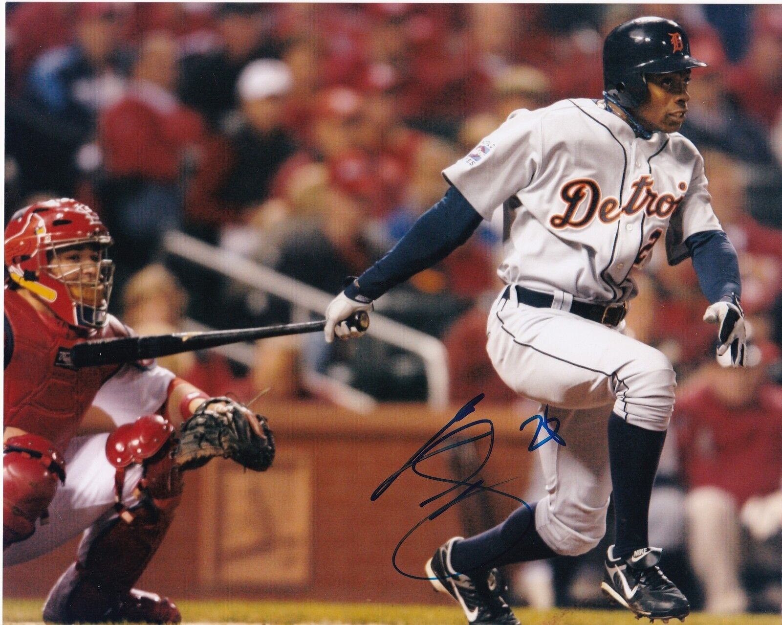 CURTIS GRANDERSON DETROIT TIGERS ACTION SIGNED 8x10