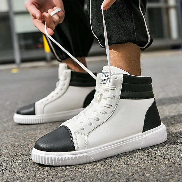 MEN'S STYLISH CONTRAST COLOR HIGH TOP SNEAKERS 04035909S