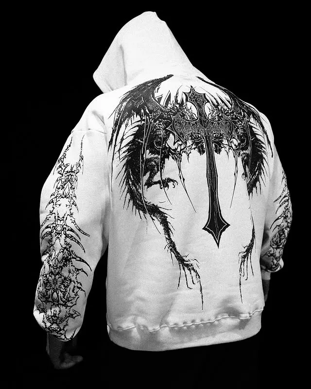 Dragon Soul Oversized pullover hoodie [White]