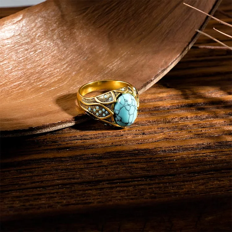 Olivenorma Light Luxury Vintage Turquoise Ring