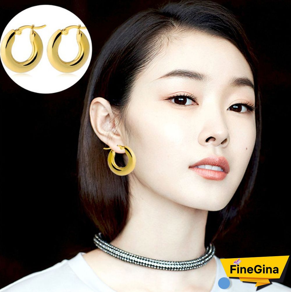 18K Solid Yellow Gold White Gold Drop Dangle Earrings For Women Jewelry