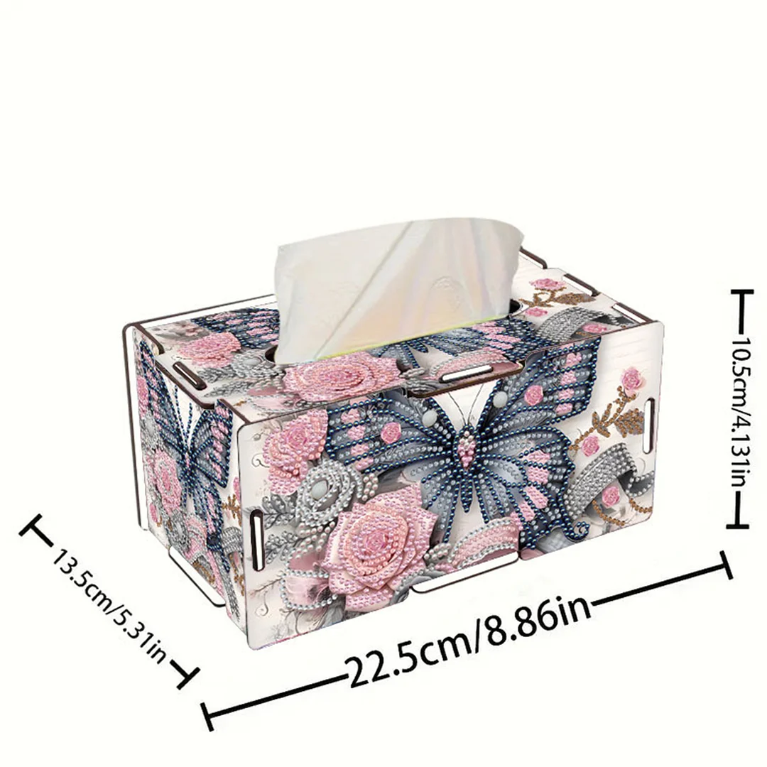Flower Butterfly DIY Diamond Art Paper Towel Holder for Home and Office Decor