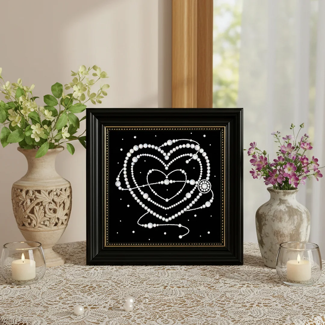 Love - DIY Pearl Diamond Art Kit With Frame 27*27cm