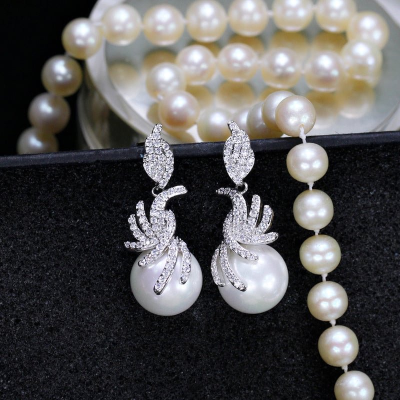 Fashion Pearl Zircon Earrings